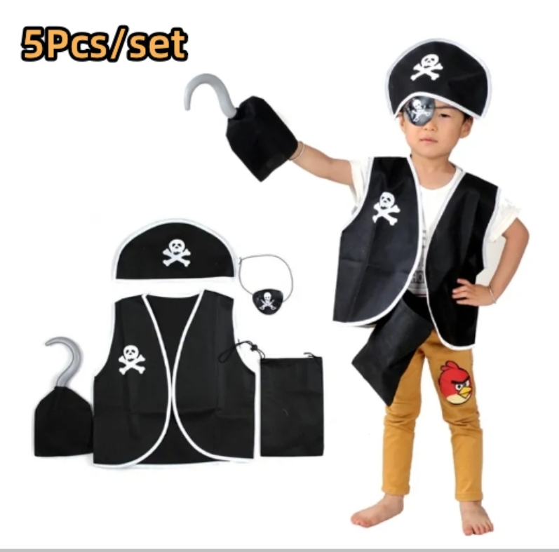 Product photo of 5-piece pirate captain set (95-140 cm) from its Lazada listing
