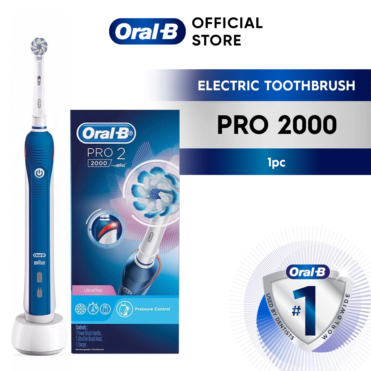 Oral-B Electric Toothbrush Pro 2000 Rechargeable Handle