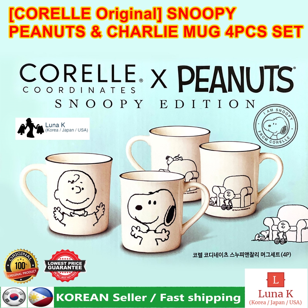 Details about   CORELLE COORDINATES X PEANUTS SNOOPY & CHARLIE EDITION Bold Mug Cup 4P Set 