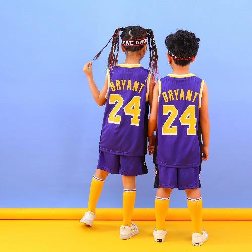 ❄ NBA Lakers Jersey 24 Kobe Bryant Jersey Kids Tops Shorts Jersey Set  Children Basketball Uniform Jersi