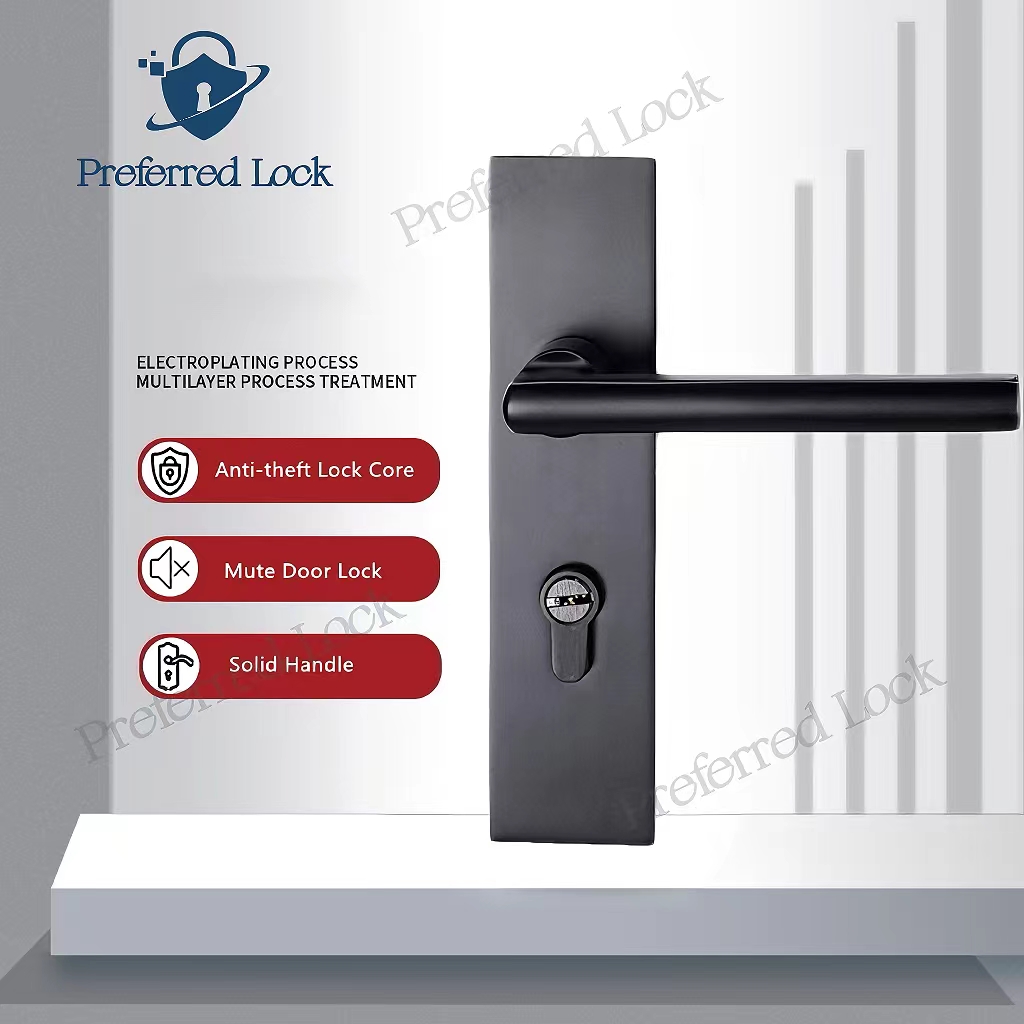 Minimalist Door Lock Bedroom Door Handle Lock Interior Anti-theft R