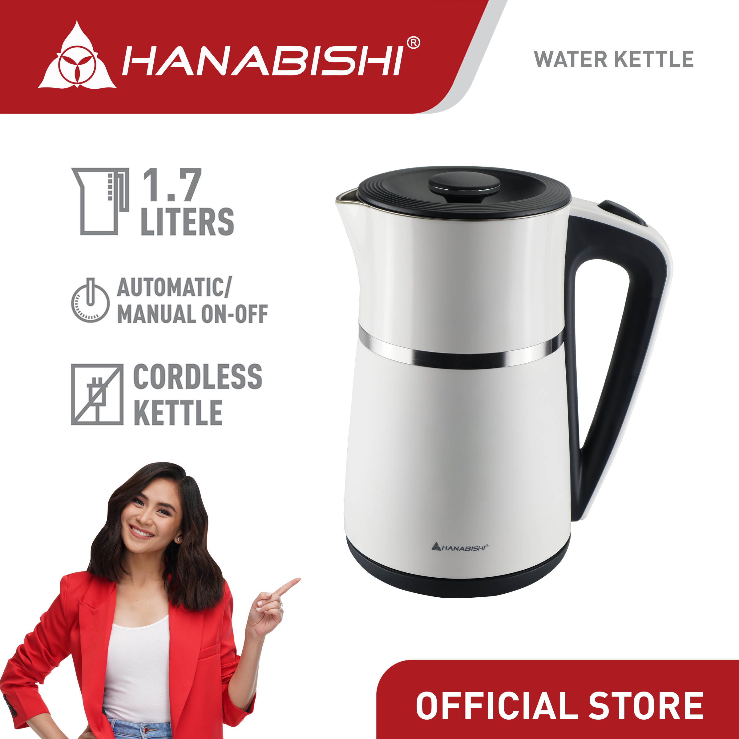 Hanabishi Water Heater Electric Kettle L HWK 112SS Lazada