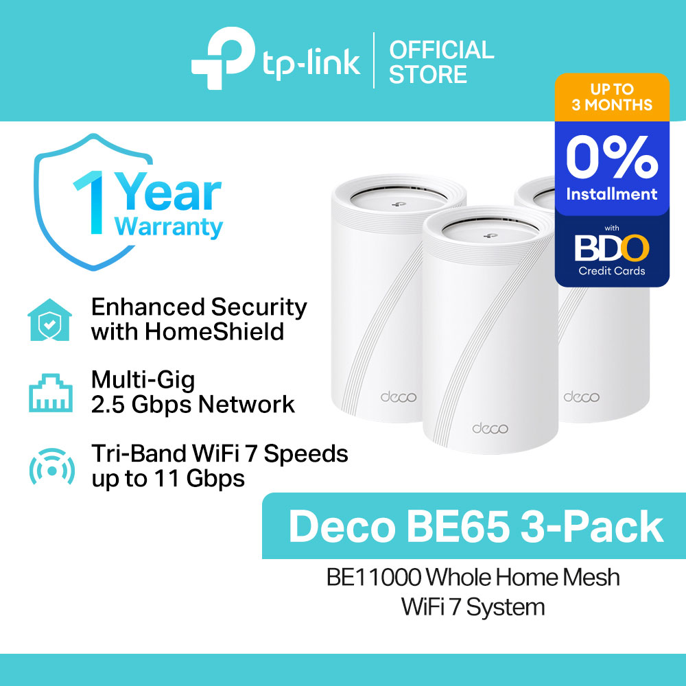 TP-Link Official Store / Deco BE65 BE11000 / 2.4GHz, 5GHz and 6GHz Tri-Band Whole Home Mesh Smart Access Point WiFi 7 Router - Image 2
