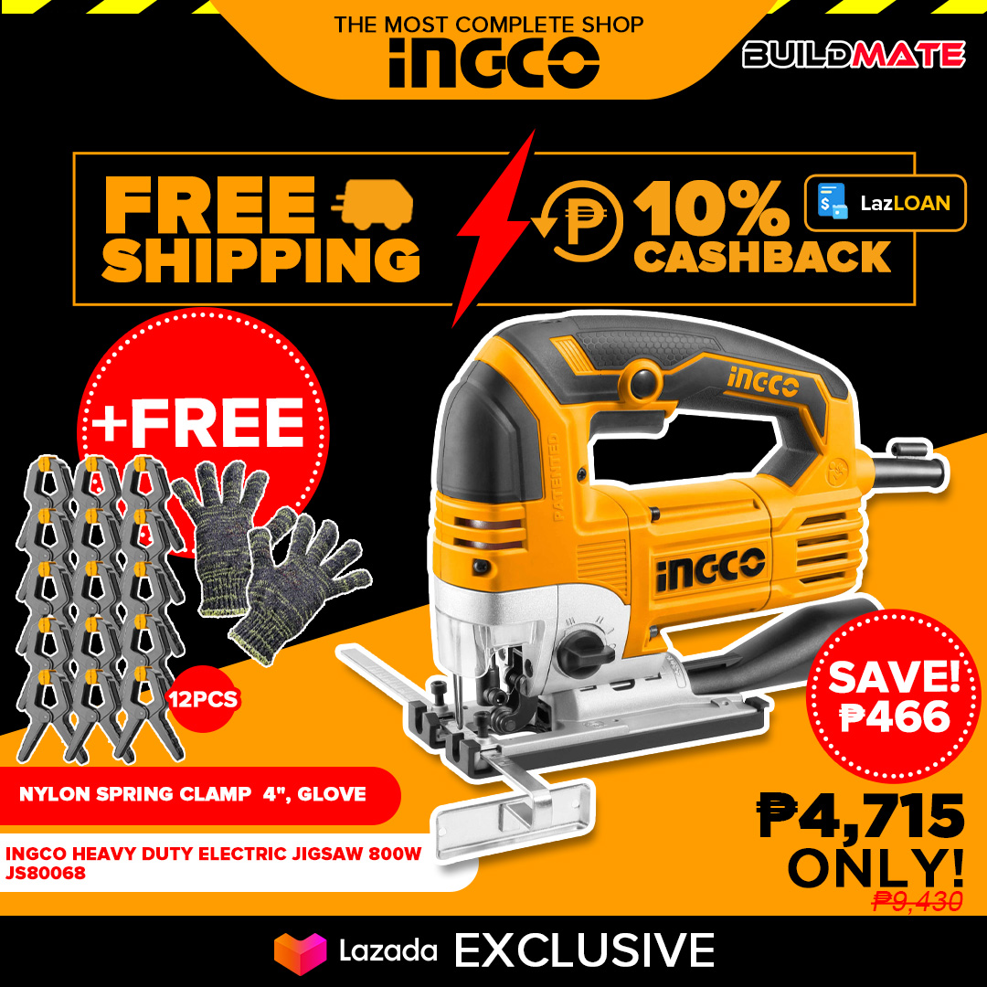 INGCO Electric Jig Saw Jigsaw 570W with 3 Blades JS57028P Wood