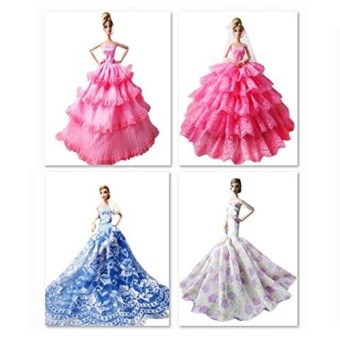 10pcs Sexy Gorgeous Lace Embroidery Wedding Dress For Barbie Doll Clothes - Intl June 2018 - 3 10pcs Sexy Gorgeous Lace Embroidery Wedding Dress For Barbie Doll Clothes - intl - 3