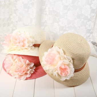 1Pc Baby Girls Hat Summer Flower Beach Outdoor Sun Hats Straw CapFor 2-7 Years Kids (#1 Pink) - Intl June 2018 - 5 1Pc Baby Girls Hat Summer Flower Beach Outdoor Sun Hats Straw CapFor 2-7 years Kids (#1 Pink) - intl - 5