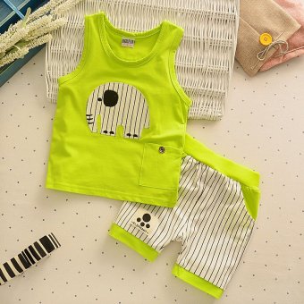2pcs Kids Clothes Summer New Fashion Clothes Set Tank Top + StripedShorts Childrens Toddler Boy Clothing Set Baby Clothes For BoysBlue - Intl June 2018 - 2 2pcs Kids Clothes Summer New Fashion Clothes Set Tank Top + StripedShorts Childrens Toddler Boy Clothing Set Baby Clothes for BoysBlue - intl - 2