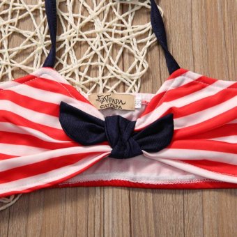 3PCS Summer Kid Girls Clothing Set Baby Bikini Stripe SwimsuitSwimwear Swimming Clothes Beachwear - Red - Intl June 2018 - 4 3PCS Summer Kid Girls Clothing Set Baby Bikini Stripe SwimsuitSwimwear Swimming Clothes Beachwear - Red - intl - 4