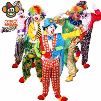 3PCS/Set Clown Cosplay Halloween Costumes For Adult WomenDress+Shawl+Cap Size 155-175CM - Intl June 2018 - 4 3PCS/Set Clown Cosplay Halloween Costumes for Adult WomenDress+Shawl+Cap Size 155-175CM - intl - 4