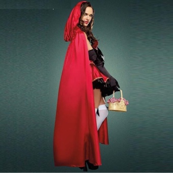 3PCS/Set Cosplay Dress+Cloak+Gloves Little Red Riding Hood Adult Halloween Costume For Women (M Size) - Intl June 2018 - 4 3PCS/Set Cosplay Dress+Cloak+Gloves Little Red Riding Hood Adult Halloween Costume for Women (M Size) - intl - 4