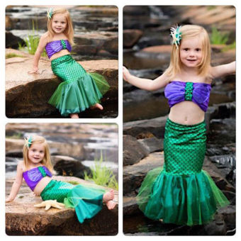 Baby Girls Little Mermaid Costume Dress Swimwear Swimsuit Set - Intl June 2018 - 3 Baby Girls Little Mermaid Costume Dress Swimwear Swimsuit Set - intl - 3