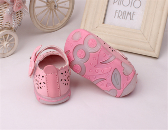 Baby Girls Sandals Toddler First Walker Shoes PU Leather Soft-soledHeelpiece Flashing Light ( Pink) - Intl May 2018 - 4 Baby girls Sandals Toddler First Walker Shoes PU Leather Soft-soledHeelpiece Flashing light ( pink) - Intl - 4