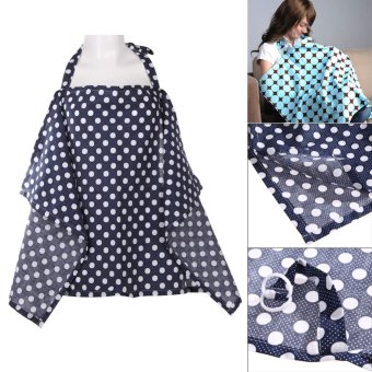 Baby Mum Breastfeeding Nursing Poncho Cover Up Cotton(Dark BlueDots) June 2018 - 3 Baby Mum Breastfeeding Nursing Poncho Cover Up Cotton(Dark BlueDots) - 3