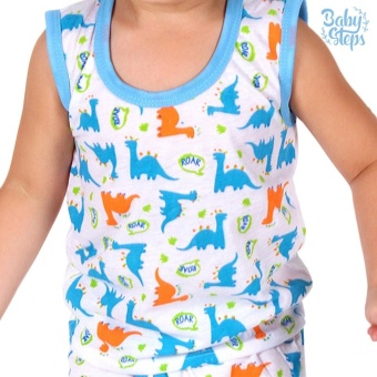Baby Steps Basic Wear Jurassic Baby Boy Terno Clothing Sets (LightBlue) June 2018 - 2 Baby Steps Basic Wear Jurassic Baby Boy Terno Clothing Sets (LightBlue) - 2