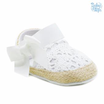 BABY STEPS Knitted Ribbon Baby Girl Shoes (White) June 2018 - 2 BABY STEPS Knitted Ribbon Baby Girl Shoes (White) - 2