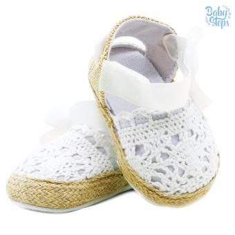 BABY STEPS Knitted Ribbon Baby Girl Shoes (White) June 2018 - 4 BABY STEPS Knitted Ribbon Baby Girl Shoes (White) - 4