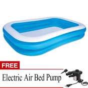 BESTWAY Blue Family Size Pool with FREE Air Bed Pump