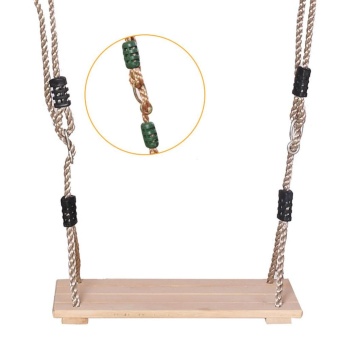 Classic Wooden Swing Seat With Strong Swing Rope Height-adjustable Hanging Swing For Indoor Outdoor - Intl June 2018 - 2 Classic Wooden Swing Seat with Strong Swing Rope Height-adjustable Hanging Swing for Indoor Outdoor - intl - 2