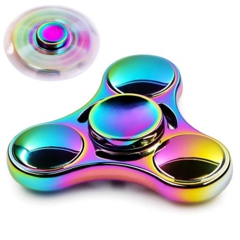 Color Rainbow Aluminum Metal Tri Hand Finger Spinner Fidget EDC Desk Toy Gyro - Intl July 2018 - 4 Color Rainbow Aluminum Metal Tri Hand Finger Spinner Fidget EDC Desk Toy Gyro - intl - 4