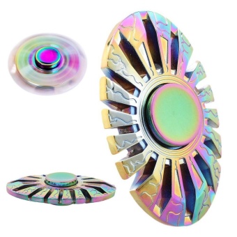 Color Rainbow Aluminum Metal Tri Hand Finger Spinner Fidget EDC Desk Toy Gyro - Intl July 2018 - 3 Color Rainbow Aluminum Metal Tri Hand Finger Spinner Fidget EDC Desk Toy Gyro - intl - 3