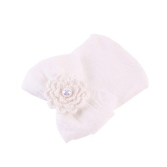 Cotton Baby Newborn Infant Toddler Girls Bow Flower Warm HospitalCap Beanie Hat(White) - Intl June 2018 - 2 Cotton Baby Newborn Infant Toddler Girls Bow Flower Warm HospitalCap Beanie Hat(White) - intl - 2