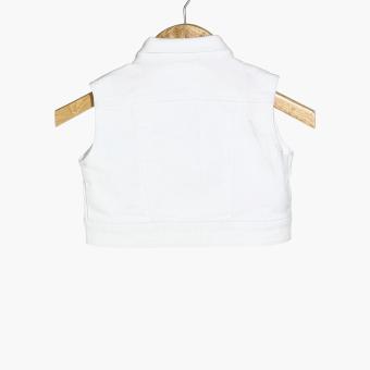 Crib Couture Girls Sleeveless Denim Vest (White) June 2018 - 2 Crib Couture Girls Sleeveless Denim Vest (White) - 2