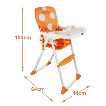 DuoMeite Foldable Polka Dots Baby Feeding High Chair (Orange) June 2018 - 2 DuoMeite Foldable Polka Dots Baby Feeding High Chair (Orange) - 2