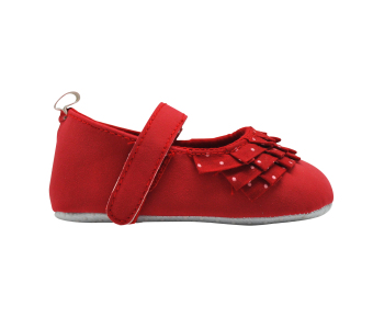 Enfant Baby Girl Shoes With Folded Cloth And Polka Dots Design (Red) April 2018 - 2 Enfant Baby Girl Shoes with Folded Cloth and Polka Dots Design (Red) - 2