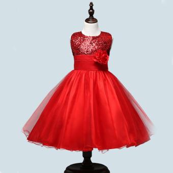 Fashion Gilrs Sleeveless Princess Party Birthday Wedding SequinFlower Lace Dress(Grey) June 2018 - 5 Fashion Gilrs Sleeveless Princess Party Birthday Wedding SequinFlower Lace Dress(Grey) - 5