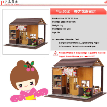 Japanese Sushi Bar DIY Doll House Wooden - Intl June 2018 - 2 Japanese Sushi Bar DIY Doll House Wooden - Intl - 2