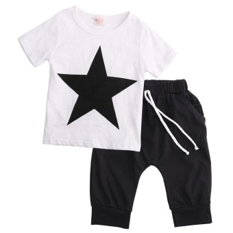 Kids Baby Boys Star T-shirt Tops Harem Pants Trousers Outfits Set Clothes June 2018 - 2 Kids Baby Boys Star T-shirt Tops Harem Pants Trousers Outfits Set Clothes - 2