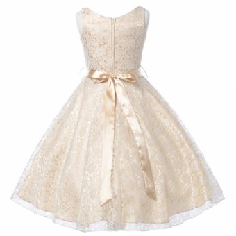 Kids Girls Lace Sleeveless Elegant Princess Birthday Party Dress -intl June 2018 - 4 Kids Girls Lace Sleeveless Elegant Princess Birthday Party Dress -intl - 4