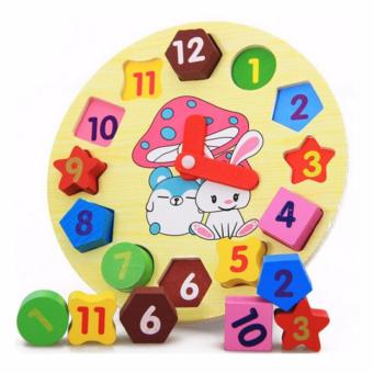 Lazada And USA Best Selling Wooden Rabbit Clock With GeometricShapes Puzzle June 2018 - 2 lazada and USA best selling Wooden Rabbit Clock with GeometricShapes Puzzle - 2