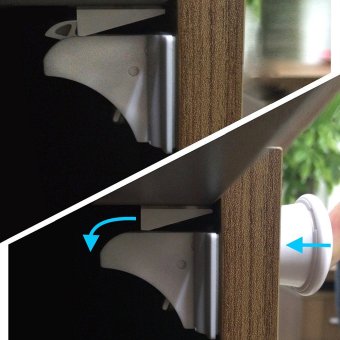 Magnetic Cabinet Baby Safety Locks - No Tools Required, 4 Locks + 1Key May 2018 - 4 Magnetic Cabinet Baby Safety locks - no tools required, 4 locks + 1Key - 4