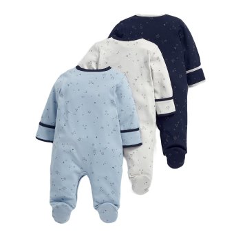 Mamas And Papas Star Blue Bodysuit Set Of 3 (White/Blue) April 2018 - 2 Mamas and Papas Star Blue Bodysuit Set of 3 (White/Blue) - 2
