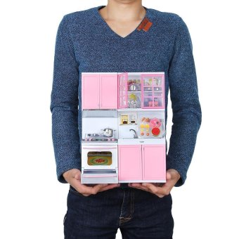 Mini Kids Modern Kitchen Pretend Play Cook Cabinet Stove Toys(Pink) June 2018 - 4 Mini Kids Modern Kitchen Pretend Play Cook Cabinet Stove Toys(Pink) - 4