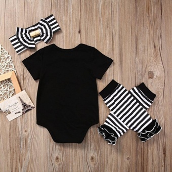 Newborn Baby Girl Romper Striped Headband Leg Warmer Clothes Outfit - Intl June 2018 - 2 Newborn Baby Girl Romper Striped Headband Leg Warmer Clothes Outfit - intl - 2