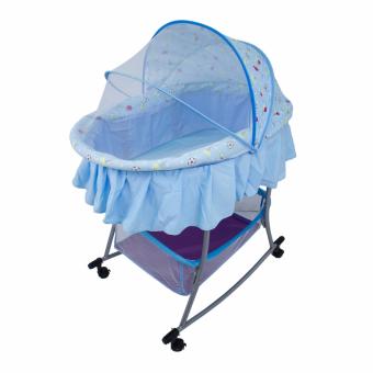 PHub WyonBaby Baby Cradle Bed Crib Rocker With Storage Basket BLUE July 2018 - 3 PHub WyonBaby Baby Cradle Bed Crib Rocker with Storage Basket BLUE - 3