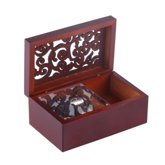 Solid Wood Miniature 18 Note Wind Up Music Box Jewelry Case (Silver Movement/Edelweiss) - Intl June 2018 - 3 Solid Wood Miniature 18 Note Wind Up Music Box Jewelry Case (Silver Movement/Edelweiss) - intl - 3