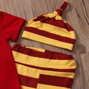 Summer Newborn Baby Boys Clothes Cotton Romper+Pants+Hat 3PCSOutfits Set 0-6 Months - Intl June 2018 - 4 Summer Newborn Baby Boys Clothes Cotton Romper+Pants+Hat 3PCSOutfits Set 0-6 Months - intl - 4