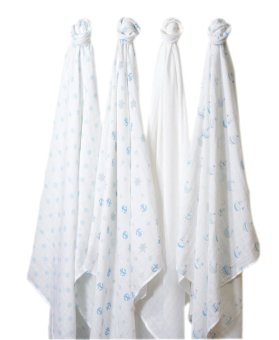 Swaddle Designs Muslin Swaddle Blankets (Set Of 4) Little Ships June 2018 - 2 Swaddle Designs Muslin Swaddle Blankets (Set of 4) Little Ships - 2