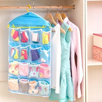 Transparent Polyester Fabric Hanging Bag With 4 Layers 16 StoragePockets Underwear Socks Storage Bags Organizer - Intl June 2018 - 2 Transparent Polyester Fabric Hanging Bag with 4 Layers 16 StoragePockets Underwear Socks Storage Bags Organizer - intl - 2