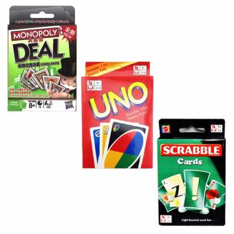 UNO Monopoly Deal Scrabble Fun Cards Game For Family Bundle June 2018 - 2 UNO Monopoly Deal Scrabble Fun Cards Game for Family Bundle - 2