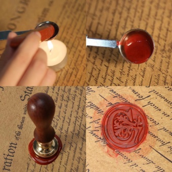 Vintage Alphabet Sealing Wax Stamp Set With Wood Handle + Spoon+Candle(S) - Intl June 2018 - 5 Vintage Alphabet Sealing Wax Stamp Set with Wood Handle + Spoon+Candle(S) - intl - 5