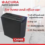 Acura Strip Cut Paper Shredder - 5 Sheet Capacity