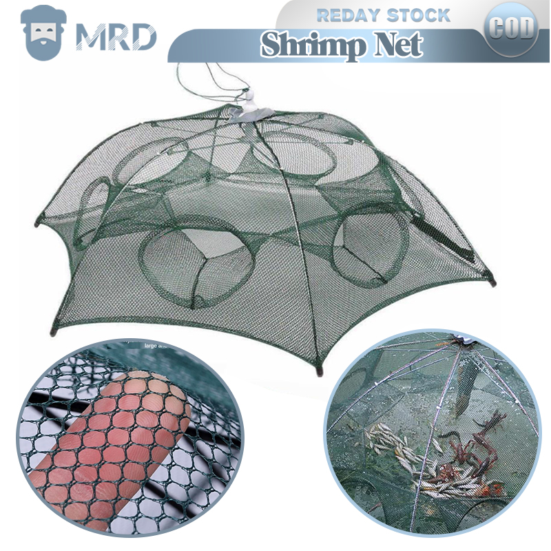 6/8 Holes Automatic Fishing Net Shrimp Cage Nylon Foldable Crab Fish Trap  Cast Net Fishing Network Collapsible Easy Use Hexagon 6 8 Hole Fishing  Accessories