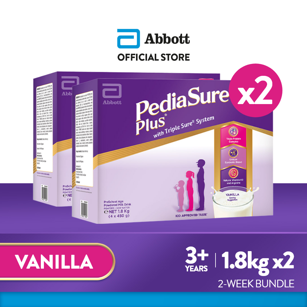 Pediasure plus vanilla 1 8kg for kids above 3 years old bundle of 2