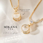 Mikana Valentines Love Stone 18k Gold Plated Projector Pendant Necklace Collection Accessories For Women fashion korean free shipping sale japanese lovestone gift box