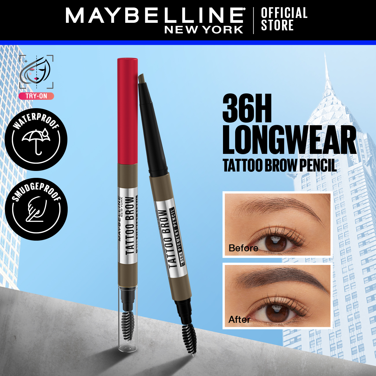 Discount on Maybelline  shoes - SKU: Maybelline Tattoo Brow 36hr Eyebrow Pencil - Long Lasting, Waterproof, Smudgeproof, Eye Make Up