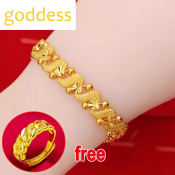 18k Gold Saudi Gold Ladies Bracelet - Genuine 24K Gold